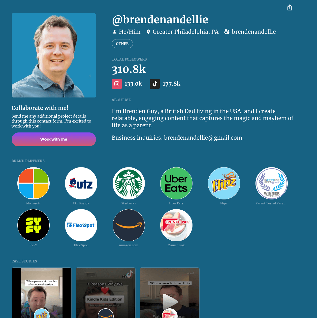 influencer media kit example