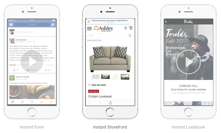 Screenshot showing how to advertise on Facebook with Facebook Interactive Experiences 